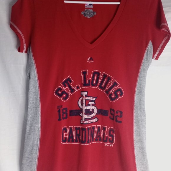 Womens L Majestic St. Louis Cardinals 1892 Jersey Tee - Picture 1 of 10